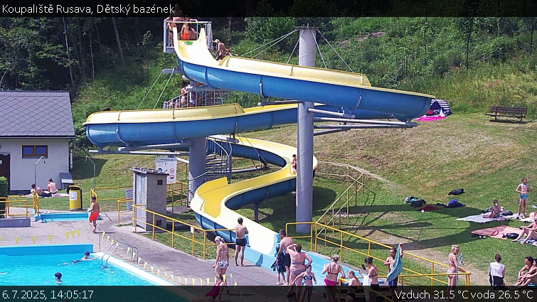Koupaliště Rusava - Dětský bazének - 6.7.2025 v 14:05 Koupaliště Rusava - Dětský bazének - 6.7.2025 v 14:05