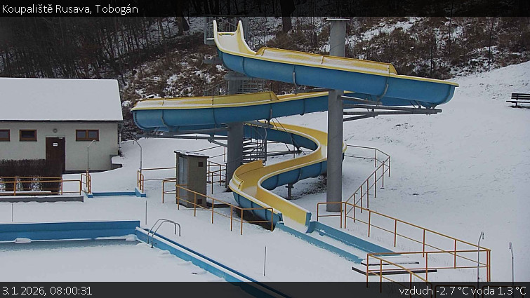 Koupaliště Rusava - Tobogán - 3.1.2026 v 08:00