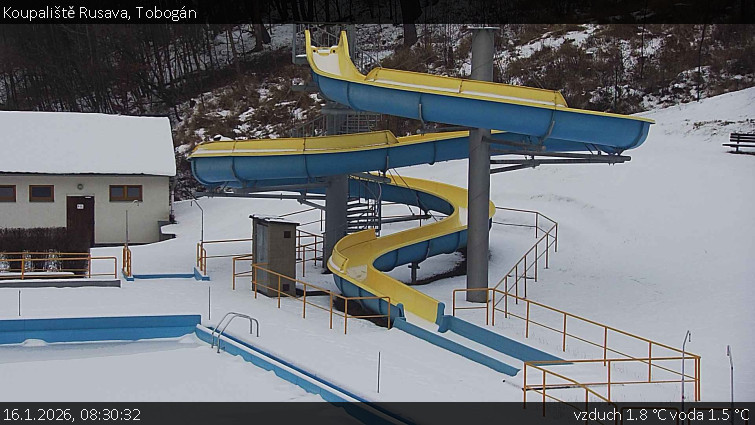 Koupaliště Rusava - Tobogán - 16.1.2026 v 08:30