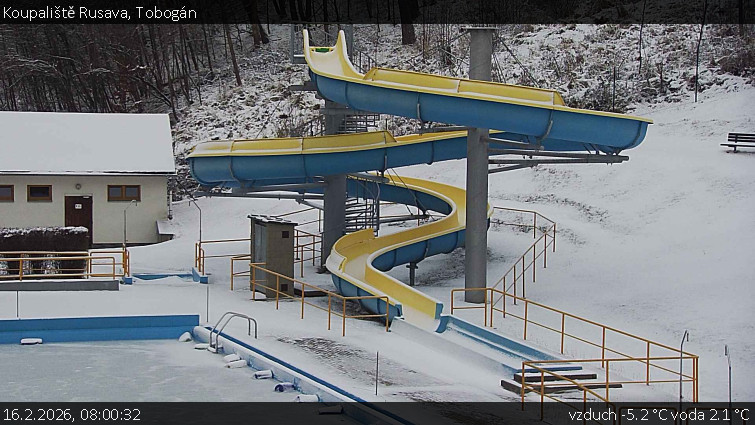 Koupaliště Rusava - Tobogán - 16.2.2026 v 08:00