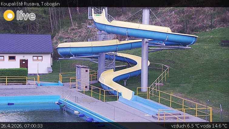 Koupaliště Rusava - Tobogán - 26.4.2026 v 07:00