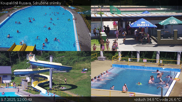 Koupaliště Rusava - Sdružené snímky - 3.7.2025 v 12:00