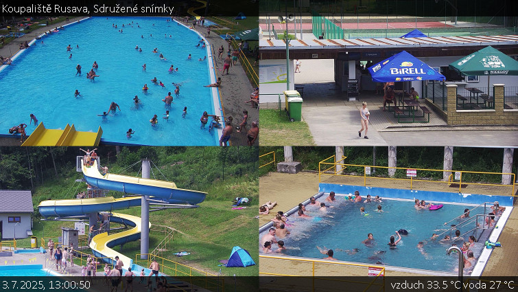Koupaliště Rusava - Sdružené snímky - 3.7.2025 v 13:00