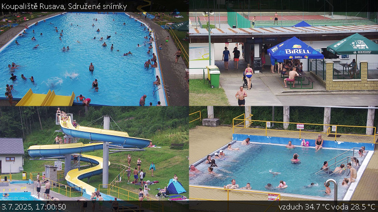 Koupaliště Rusava - Sdružené snímky - 3.7.2025 v 17:00