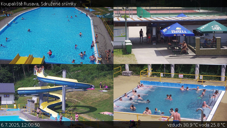 Koupaliště Rusava - Sdružené snímky - 6.7.2025 v 12:00 Koupaliště Rusava - Sdružené snímky - 6.7.2025 v 12:00
