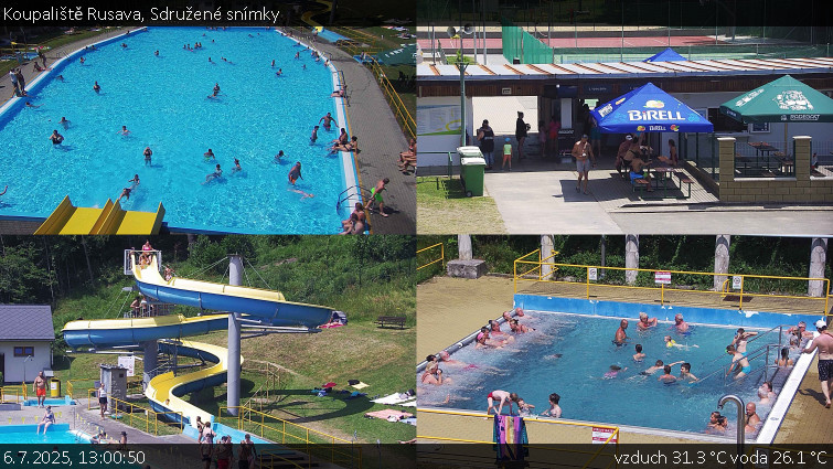 Koupaliště Rusava - Sdružené snímky - 6.7.2025 v 13:00 Koupaliště Rusava - Sdružené snímky - 6.7.2025 v 13:00