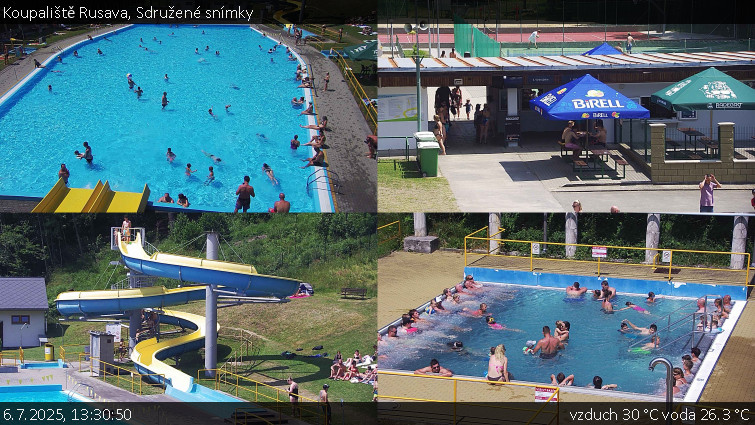 Koupaliště Rusava - Sdružené snímky - 6.7.2025 v 13:30 Koupaliště Rusava - Sdružené snímky - 6.7.2025 v 13:30