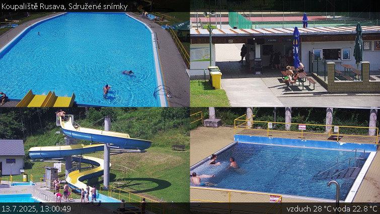 Koupaliště Rusava - Sdružené snímky - 13.7.2025 v 13:00 Koupaliště Rusava - Sdružené snímky - 13.7.2025 v 13:00