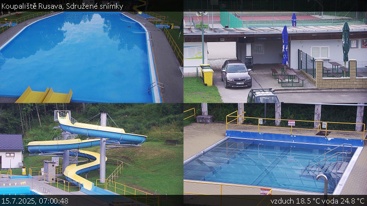 Koupaliště Rusava - Sdružené snímky - 15.7.2025 v 07:00 Koupaliště Rusava - Sdružené snímky - 15.7.2025 v 07:00