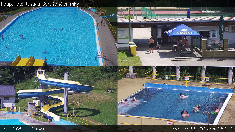 Koupaliště Rusava - Sdružené snímky - 15.7.2025 v 12:00 Koupaliště Rusava - Sdružené snímky - 15.7.2025 v 12:00