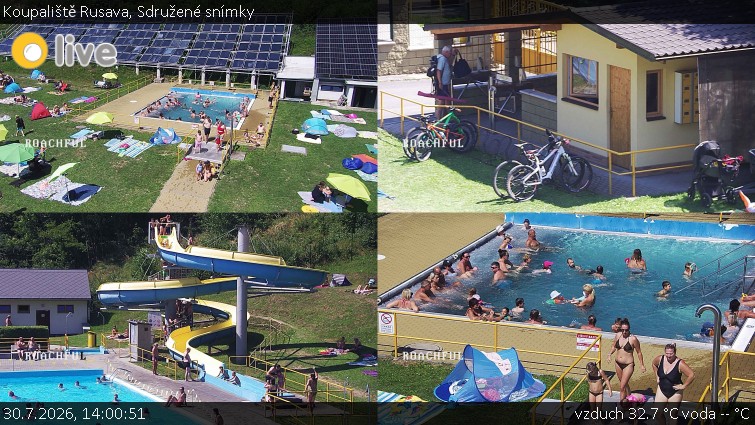 Koupaliště Rusava - Sdružené snímky - 30.7.2026 v 14:00