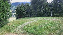 Prostřední část sjezdovky a snowpark