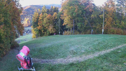 Prostřední část sjezdovky a snowpark
