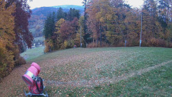 Prostřední část sjezdovky a snowpark