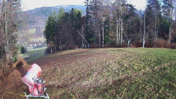 Prostřední část sjezdovky a snowpark