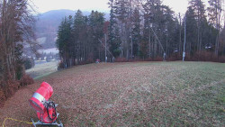 Prostřední část sjezdovky a snowpark