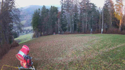 Prostřední část sjezdovky a snowpark