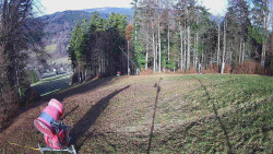 Prostřední část sjezdovky a snowpark