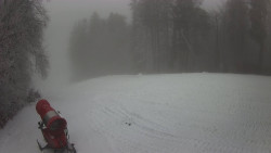 Prostřední část sjezdovky a snowpark