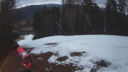 Prostřední část sjezdovky a snowpark