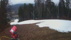 Prostřední část sjezdovky a snowpark