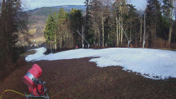 Prostřední část sjezdovky a snowpark