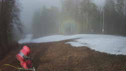 Prostřední část sjezdovky a snowpark