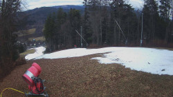 Prostřední část sjezdovky a snowpark