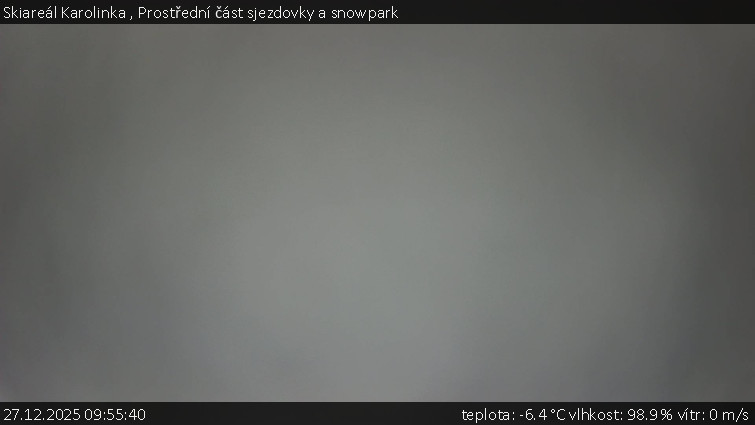 Skiareál Karolinka  - Prostřední část sjezdovky a snowpark - 27.12.2025 v 09:55