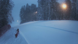 Prostřední část sjezdovky a snowpark