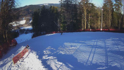 Prostřední část sjezdovky a snowpark