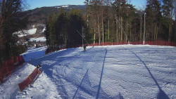 Prostřední část sjezdovky a snowpark