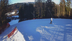 Prostřední část sjezdovky a snowpark
