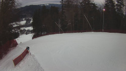 Prostřední část sjezdovky a snowpark