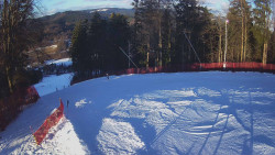 Prostřední část sjezdovky a snowpark