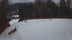 Prostřední část sjezdovky a snowpark
