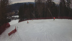 Prostřední část sjezdovky a snowpark