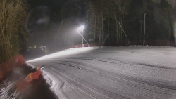 Prostřední část sjezdovky a snowpark