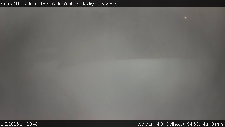 Skiareál Karolinka  - Prostřední část sjezdovky a snowpark - 1.2.2026 v 10:10