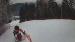 Prostřední část sjezdovky a snowpark