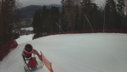 Prostřední část sjezdovky a snowpark
