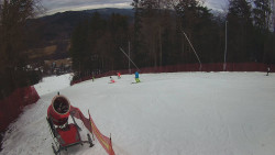 Prostřední část sjezdovky a snowpark