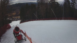 Prostřední část sjezdovky a snowpark