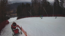 Prostřední část sjezdovky a snowpark