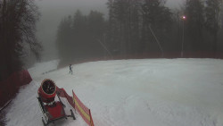 Prostřední část sjezdovky a snowpark
