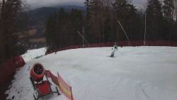 Prostřední část sjezdovky a snowpark