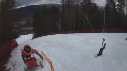 Prostřední část sjezdovky a snowpark