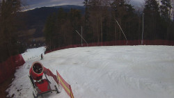 Prostřední část sjezdovky a snowpark