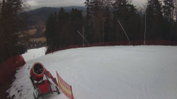 Prostřední část sjezdovky a snowpark