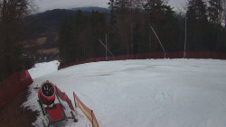 Prostřední část sjezdovky a snowpark